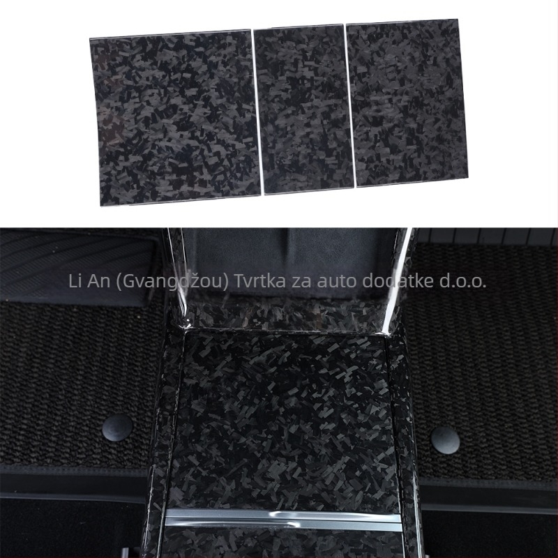 Tesla Model Y središnji panel upravljača, set od 3 komada od pravog karbonskog vlakna (Brand: LEEIION; Materijal: Real carbon fiber; Postup: Vacuum tank integrated dry carbon; Kompatibilan model: Model Y)