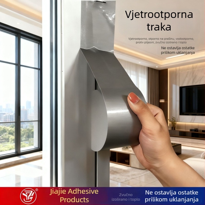 Brtveni trak za spojeve vrata i prozora — visoka toplinska otpornost, otpornost na habanje, otpornost na starenje, otpornost na koroziju; primjena: brtvljenje vrata i prozora; stil: lagani luksuz