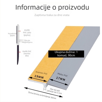 Pjenasti donji brtveni trak za vrata – Wino rubber, za vrata, brtvi i štiti od prašine, moderan minimalistički stil, šifra proizvoda 10