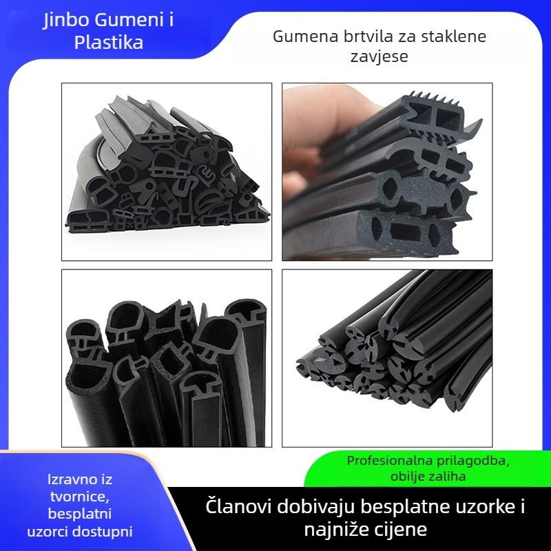 EPDM brtvilo traka za toplinski odvojena aluminijska vrata i prozore, otporna na vjetar, silikon-guma za staklene zavjese