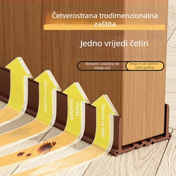 Zaptivna traka za prostore vrata — otporna na habanje, otporna na vjetar, protiv prašine i insekata, samoljepljiva, model MDMFT-XXX