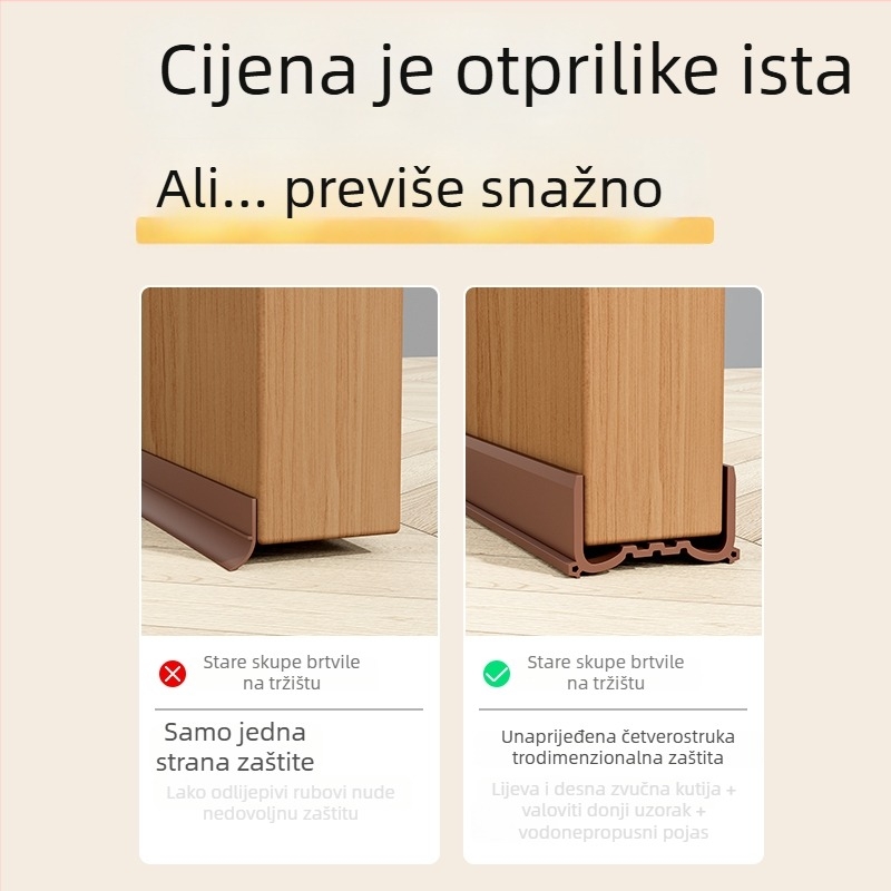 Zaptivna traka za prostore vrata — otporna na habanje, otporna na vjetar, protiv prašine i insekata, samoljepljiva, model MDMFT-XXX