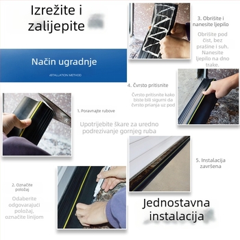 Donji brtvni trak vrata garaže, gumeni brtvilo, mekani gumeni trak, univerzalni prag, vodonepropusni pojas, zaštita od prašine, kiše i curenja