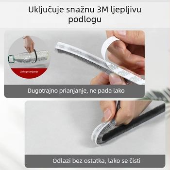 Samoljepljiva brtvena traka za klizna vrata i prozore, PVC-aluminijsko/plastični okvir, zatvara praznine, otporna na vjetar i prašinu