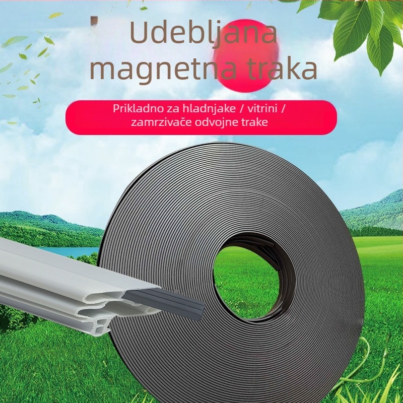 Gumeni magnetski brtveni trak za hladnjake i ormariće – otporan na visoke temperature, habanje i koroziju; zaštita od prašine i zvučna izolacija.