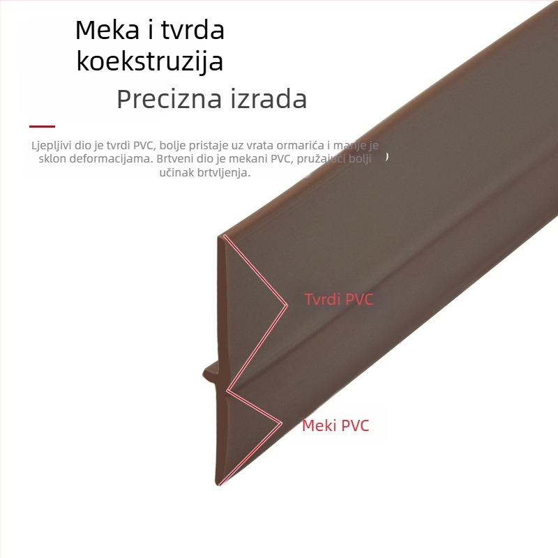 Zaštitna traka od prašine za garderobu, samoljepljiva brtvna traka za dvokrilna vrata, zaštita od vlage i insekata, zatamnjivanje, duljina 2,8 m