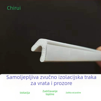 Samoljepljiva pjenasta brtvena traka za vrata i prozore, PU okvir u obliku V, za drvena vrata i garderobu, otporna na vremenske uvjete i habanje