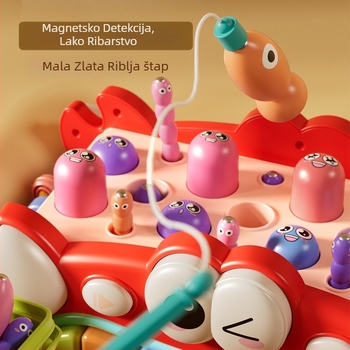 Krabopodobna hexagonalna edukativna igračka s treperavim svjetlima, glazbom i zvukovima klavira – plastična baterijska igračka za djecu 4–6 godina