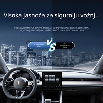 Automobilski films za prozore – PET materijal; Prijenos svjetla 50–70%; Toplinska izolacija 40–90%; UV zaštita 60–99%; Prednje vjetrobransko staklo s nano keramikom.