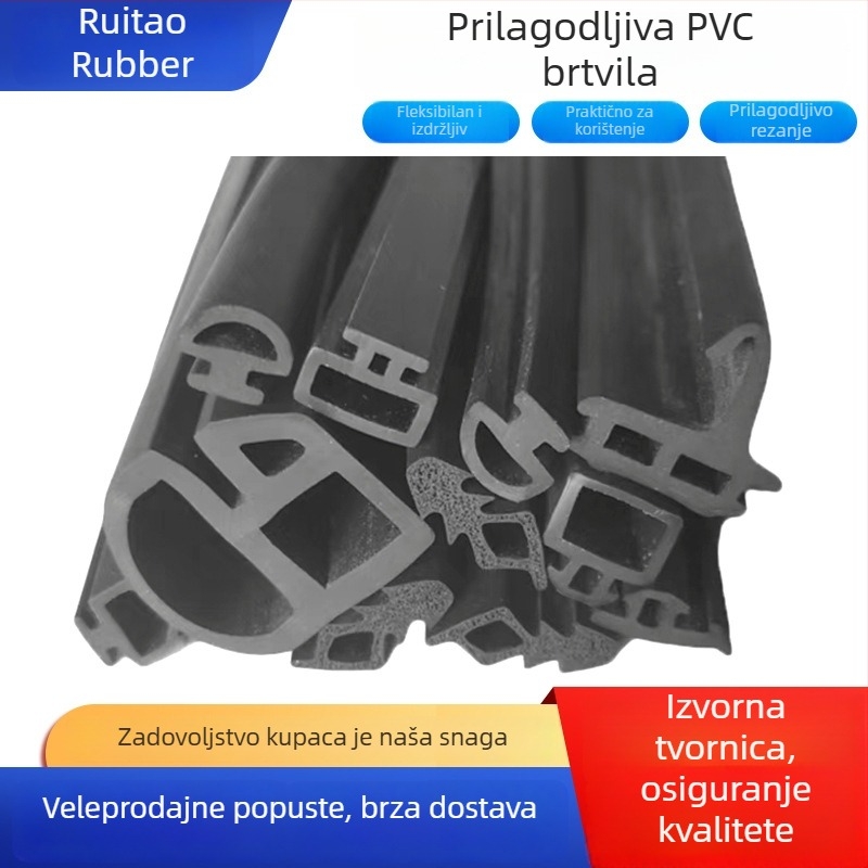 Kružna silikonasta brtvna traka, otporna na habanje i udarne tlomljenje, za brtvljenje rupa oko vrata i prozora (materijal: silikon; namjena: protupožarna i protudimna brtva; marka: Ruitao)