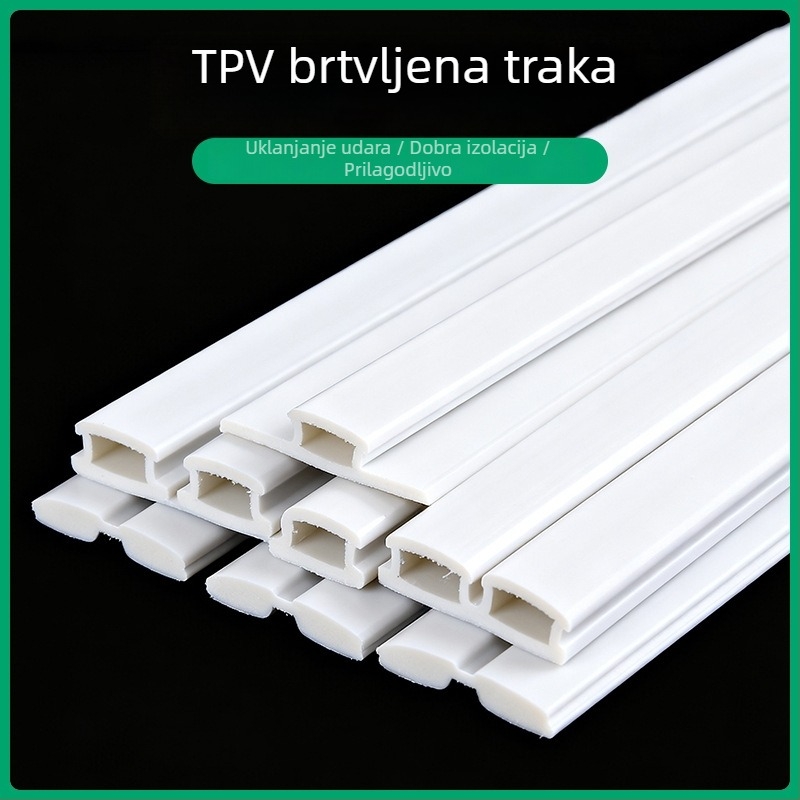 TPV brtveni trak – otporan na habanje, brtveni trak protiv prašine i zvučne izolacije; dekorativna fiksna traka za hladnjake, vrata i prozore; Materijal: TPE/TPV (prilagodljivo); Podrijetlo: Dongguan