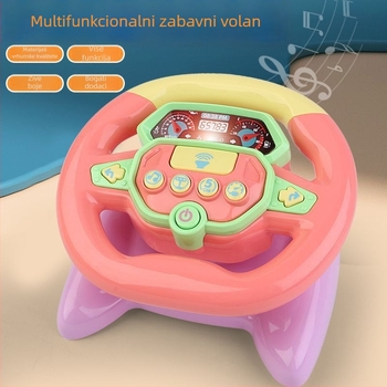 Dječja volan-igračka s električnim glazbenim funkcijama, plastična konstrukcija, napajanje baterijama, za djecu od 0–3 godine.