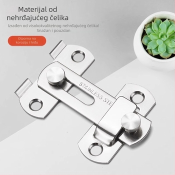 Nerđajući čelični kvaka za vrata ormara i drvena vrata – montaža bez bušenja, zaštita protiv krađe, tip leptir kvaka, model Bolt, površinska obrada: elektroplating
