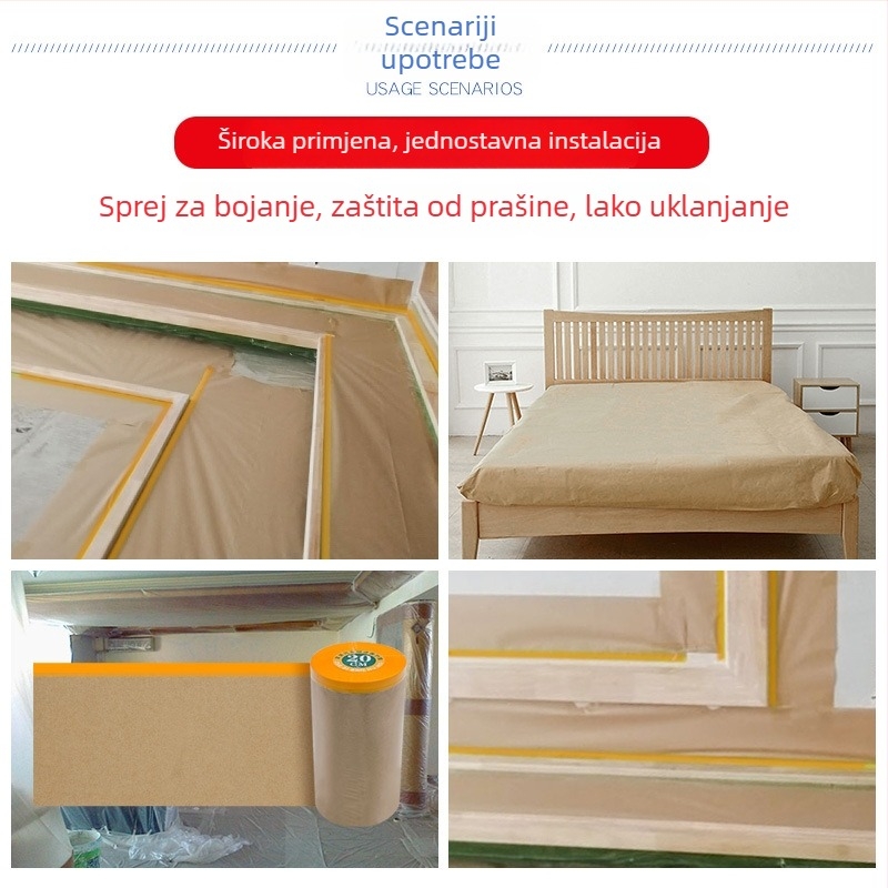 Lixinda Kraft film za maskiranje za sprej bojenje – Kraft papir + japanski papir, jezgro od papirnate cijevi