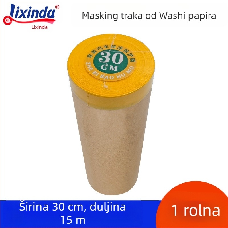 Lixinda Kraft film za maskiranje za sprej bojenje – Kraft papir + japanski papir, jezgro od papirnate cijevi