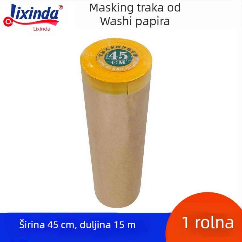 Lixinda Kraft film za maskiranje za sprej bojenje – Kraft papir + japanski papir, jezgro od papirnate cijevi