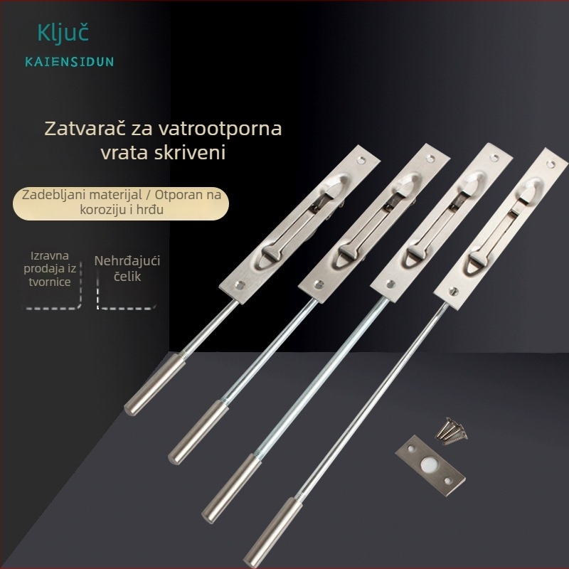 Heaven and Earth Bolt – Skriveni mehanizam zaključavanja vrata, Težak, Nehrđajući čelik, Premaz: Wire Drawing, Moderan minimalistički stil