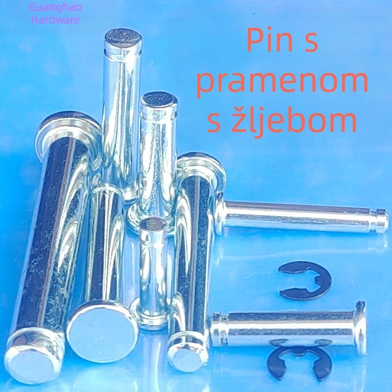 Pozicionirajući pin s ravnom glavom, galvanizirana čelična, GB13829 standard, klasa 4.8