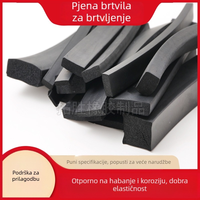 EPDM pjenasti brtvni trak s ljepilom na stražnjoj strani, silikonska guma, otporan na toplinu, abraziju i koroziju, za automobile, strojeve, hladnjake, vrata i prozore