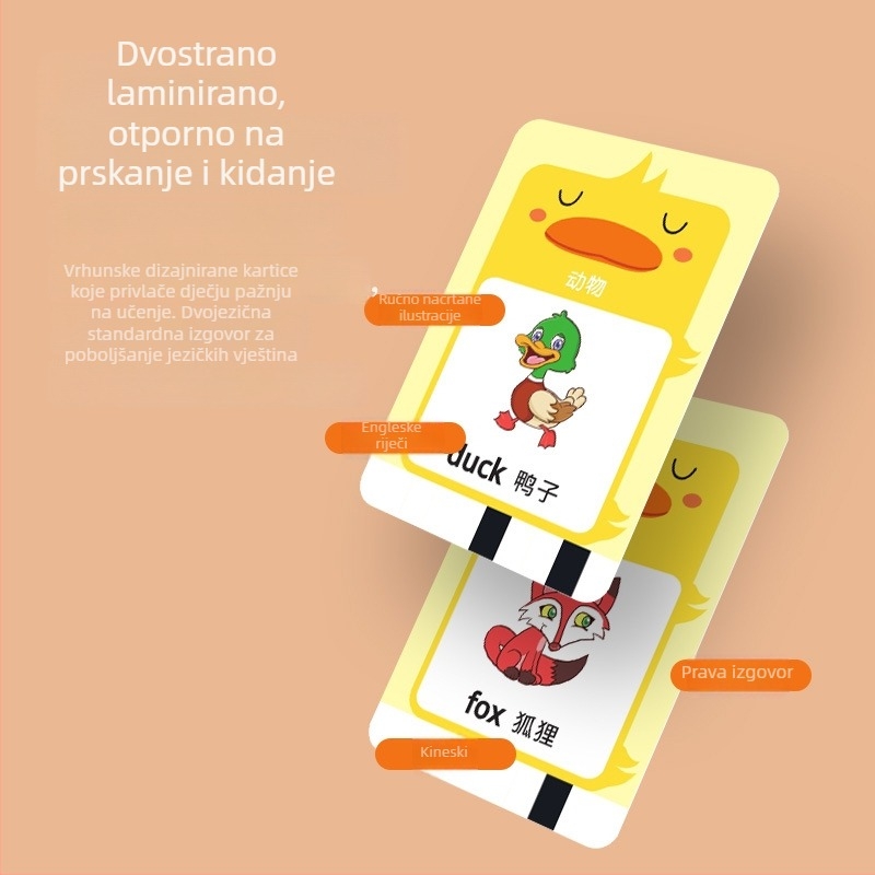 Palm-size uređaj za učenje riječi sa zvukovnim zapisima i dječjim pjesmama; ABS kućište; 1 GB memorije; litij baterija; za uzrast 4–6 godina