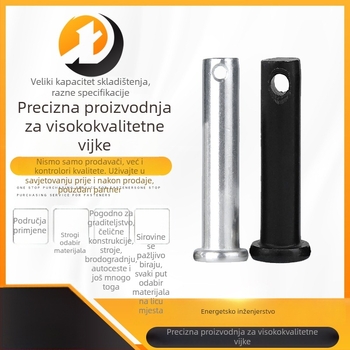 Pin za umetanje s plosnom glavom, cilindričan, pozicioniranje, ISO 2341-1986, galvanizirano sjajno cinkovim premazom