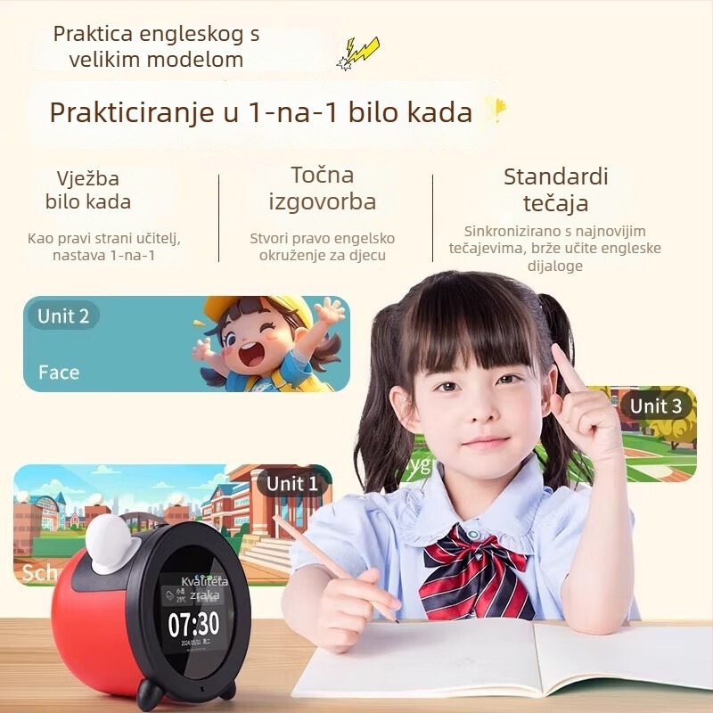 AI uređaj za ranu edukaciju za učenike — punjiv, prepoznavanje glasa, reprodukcija glazbe, ABS kućište, bez memorije, litij-ionska baterija