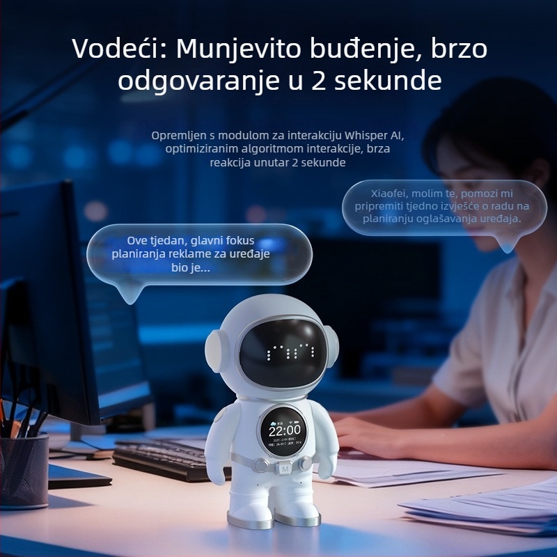 AI suputnik robot za djecu s pričama i učenjem, Bluetooth, LCD zaslon, USB punjenje, prepoznavanje glasa, podrška TF kartice