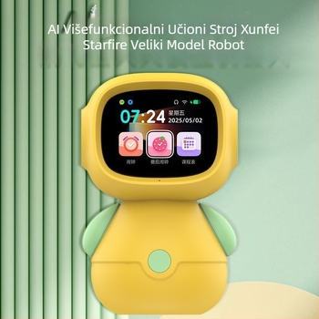 Obrazovno-interaktivni robot s glasovnim dijalogom — učenje kroz priče i pjesmice, LCD zaslon, prepoznavanje govora, glazba, emocionalna interakcija; baterijsko napajanje, za uzrast 7–14 godina.