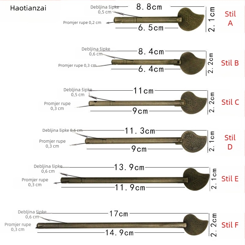 Latunski dverni bolt u antiknom stilu – Model HTH-032, Haotianzhai marka