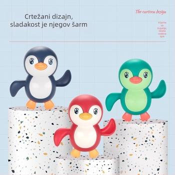 Dječja vodena igračka za kupanje u obliku pingvina s navijajućim mehanizmom (Materijal: Plastika; Mehanizam: Navijajući; Dobna skupina: 0–3 godine)