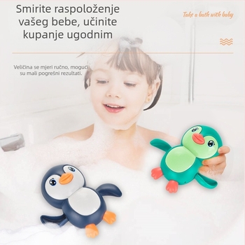 Dječja vodena igračka za kupanje u obliku pingvina s navijajućim mehanizmom (Materijal: Plastika; Mehanizam: Navijajući; Dobna skupina: 0–3 godine)