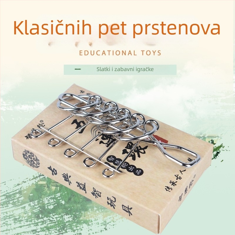 Puzzle od nehrđajućeg čelika sa devet lanaca – potiče inteligenciju; Kategorija: devet lanaca; Pakiranje: kutija