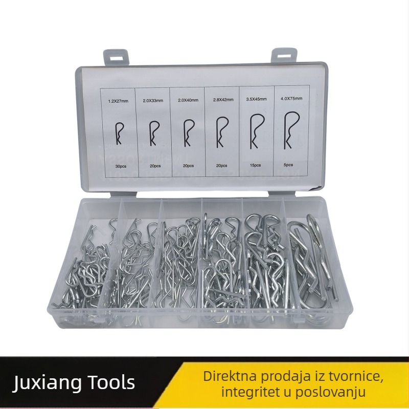 Set od 110 galvaniziranih vijaka s valovitim šipovima i opružnim šipovima, s tipovima B i R