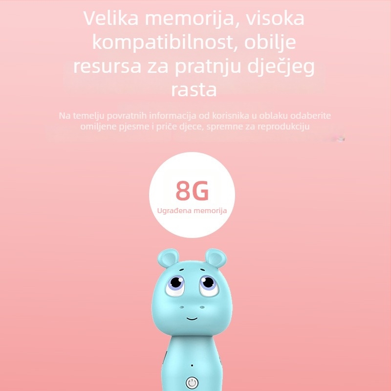 Naughty Boy pero za čitanje na dodir za djecu – uređaj za rano obrazovanje, 4–8 GB memorije, snimanje, punjivo, preuzimanje, glazba