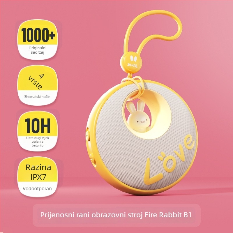 Fire Bunny B1 Uređaj za ranu edukaciju i priče – Električni, Punjivi, Glazbeni player, Plastično kućište, za uzrast 0–3 godina