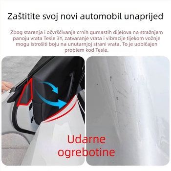 TPU zaštitna folija za unutarnja stražnja vrata Tesla Model Y i Model 3, nevidljivi omotač, 2-godišnja garancija