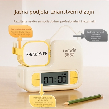 Učenički obrazovni uređaj – praćenje samodiscipline i upravljanja vremenom, punjiv, plastično kućište, uzrast 7–14 godina