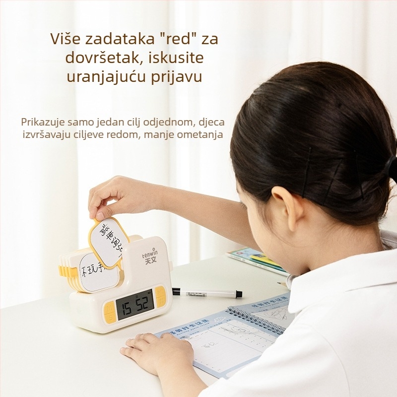 Učenički obrazovni uređaj – praćenje samodiscipline i upravljanja vremenom, punjiv, plastično kućište, uzrast 7–14 godina