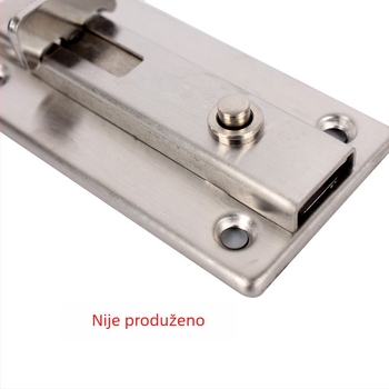 Nerđajući čelični zasun s gumbom i oprugom, za namještaj, vrata i prozore, kvadratnog oblika