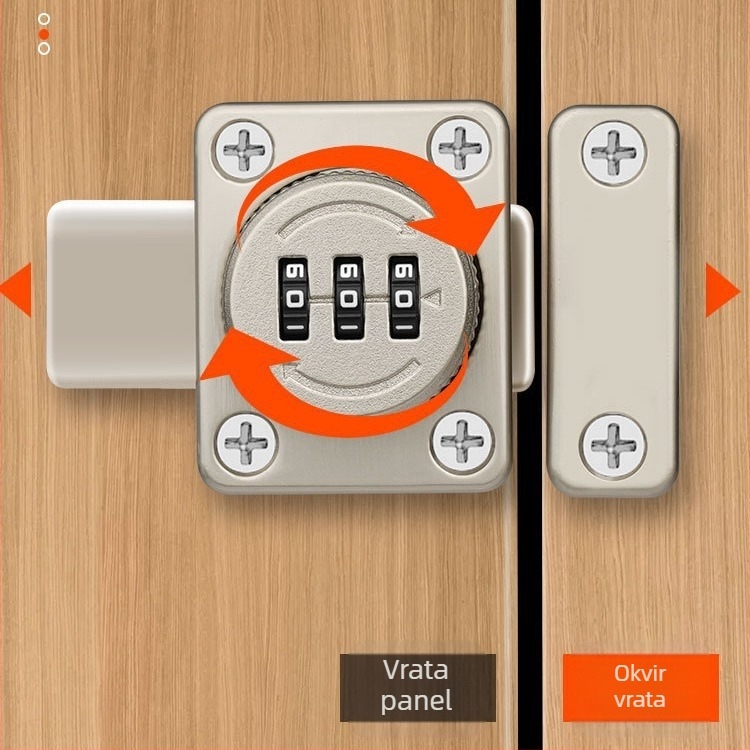 Brava za vrata tip latch, aluminijska legura, oksidirani završetak, moderan minimalistički stil