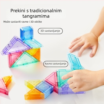 Trodimenzionalni Tangram panel za djecu 4–6 godina, obrazovna građevinska igračka, ABS materijal, DIY mogućnost, Milu licencirana privatna marka