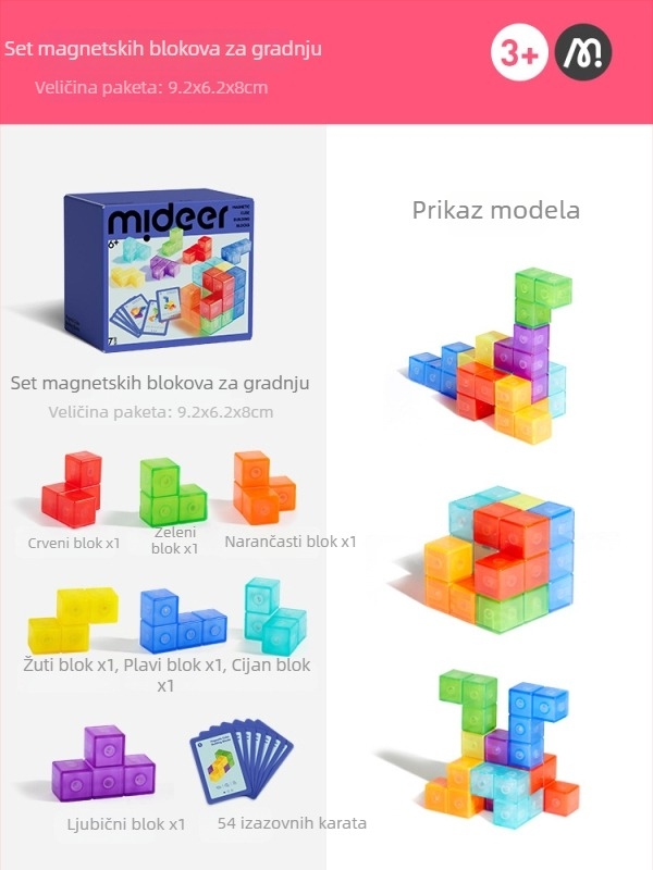 Trodimenzionalni Tangram panel za djecu 4–6 godina, obrazovna građevinska igračka, ABS materijal, DIY mogućnost, Milu licencirana privatna marka