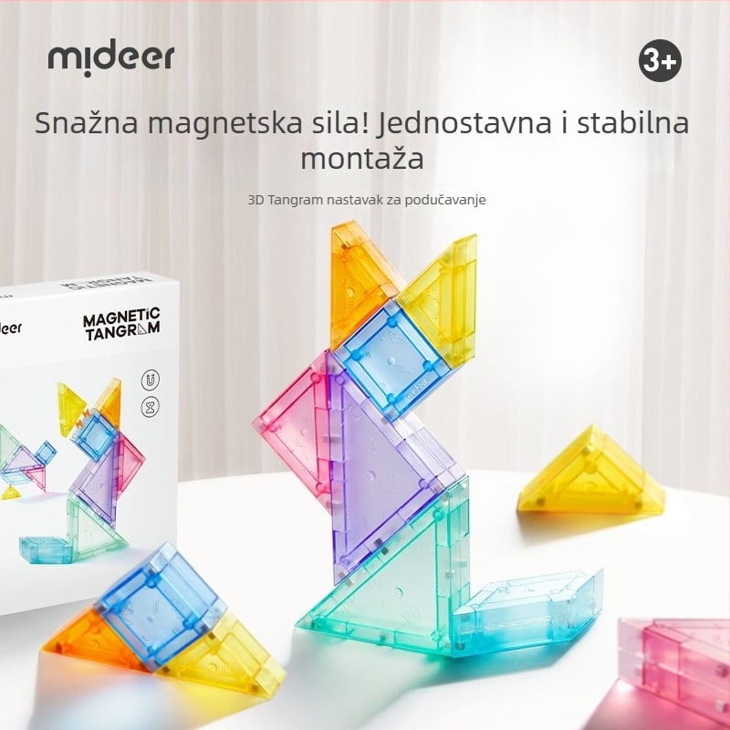 Trodimenzionalni Tangram panel za djecu 4–6 godina, obrazovna građevinska igračka, ABS materijal, DIY mogućnost, Milu licencirana privatna marka