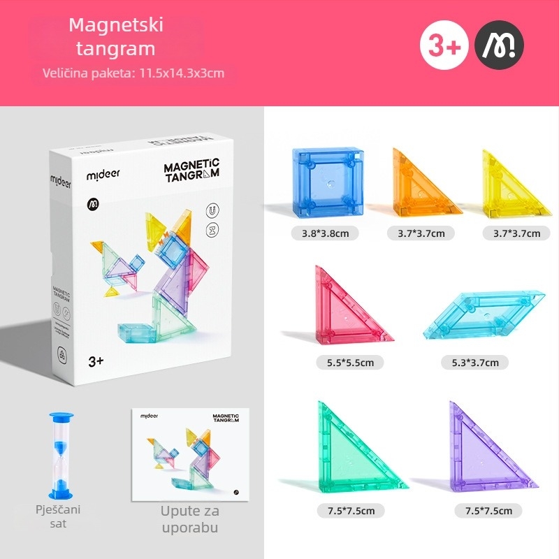 Trodimenzionalni Tangram panel za djecu 4–6 godina, obrazovna građevinska igračka, ABS materijal, DIY mogućnost, Milu licencirana privatna marka