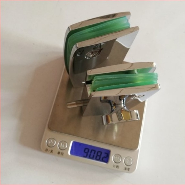 ST-H011-2 Teški mehanizam za staklena vrata od bakra, završetak polirani krom i brušeni nikl