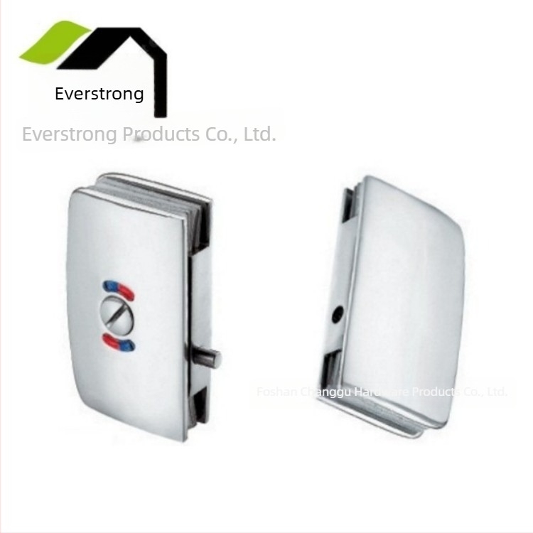 ST-H011-2 Teški mehanizam za staklena vrata od bakra, završetak polirani krom i brušeni nikl