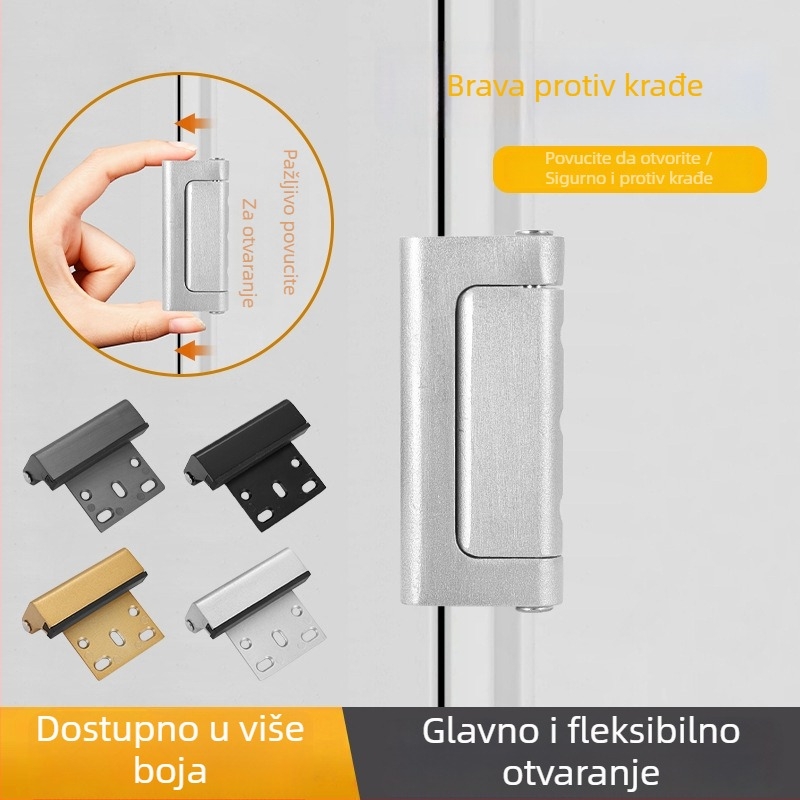Unutarnji kvaka za vrata s lancem – aluminijska legura, elektroplatiranje, moderan stil (plug-in tip)