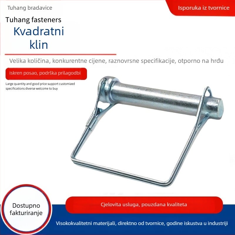 Road Trip D-oblik zatvarač s oprugom i vijcima križnoga oblika – kružna i kvadratna glava, sjajan galvanizirani završetak