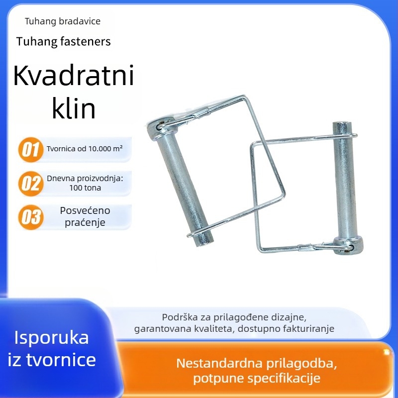 Road Trip D-oblik zatvarač s oprugom i vijcima križnoga oblika – kružna i kvadratna glava, sjajan galvanizirani završetak