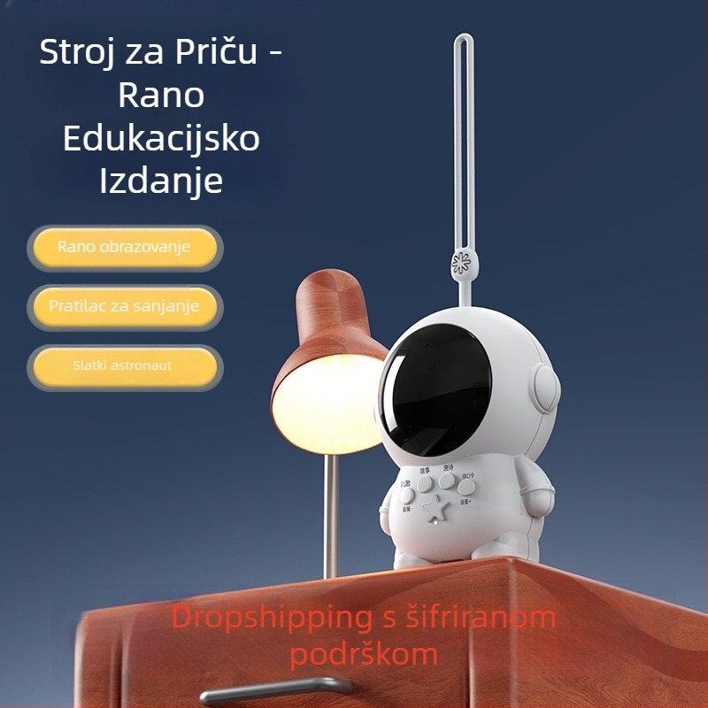Astronaut priča-učna igračka za bebe i djecu do 3 godine — USB napajanje, plastični materijal, razvija emocije, vid, inteligenciju i sluh, uključuje priče i uspavanke
